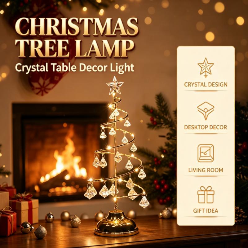 Star Tree Topper - Christmas Tree Table Lamp, Battery Operated