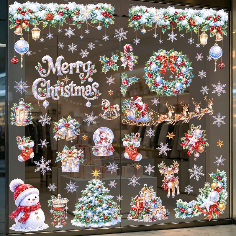 9 Sheets Christmas Static Wind - Snowflake Window Decal recension och pris