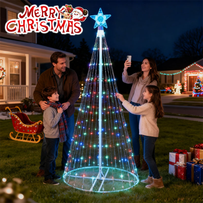 Solar-Powered LED Waterfall St - Star Tree Topper recension och pris