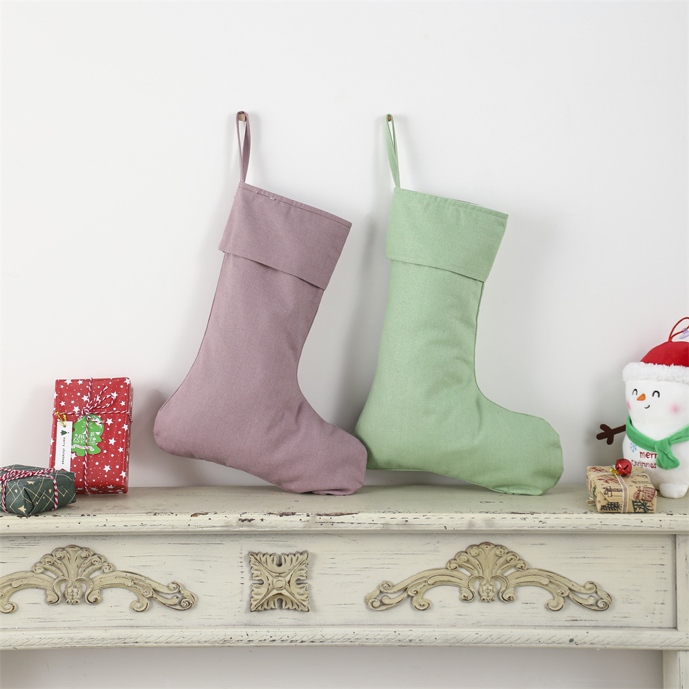 Linen Christmas Stocking Xmas  - Christmas Stocking Hanging recension och pris