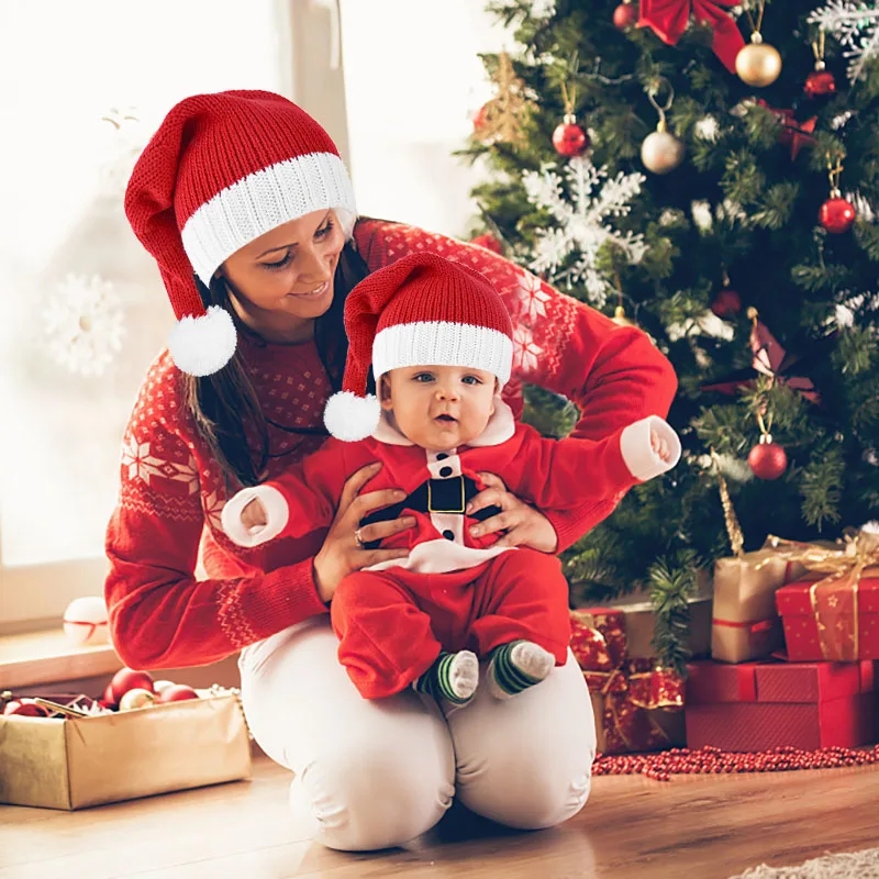 1PC Red Christmas Hat For Kids - Santa Hat Plush recension och pris