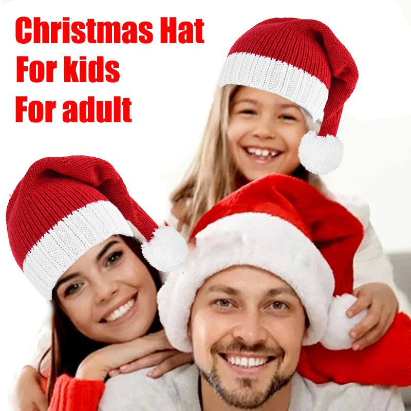 1PC Red Christmas Hat For Kids - Santa Hat Plush recension och pris