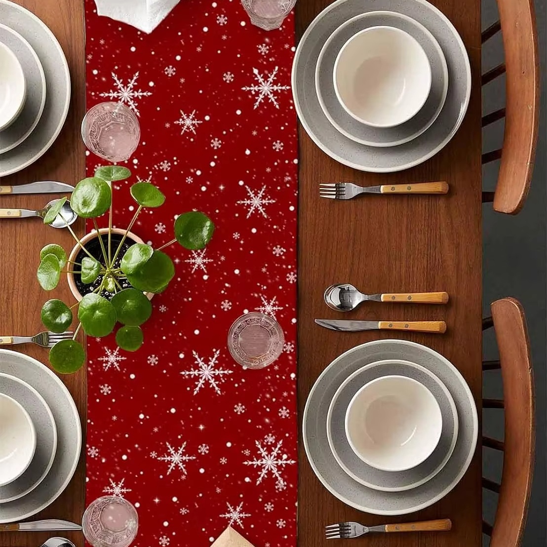Red Table Runner Christmas Tre - Christmas Table Runner recension och pris