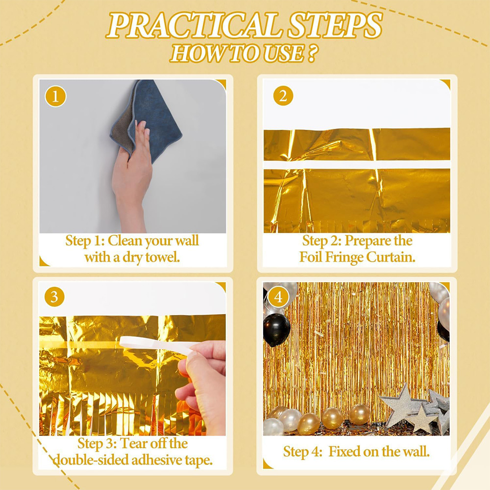 2Pack Gold Metallic Foil Tinse - Tinsel Garland Decoration recension och pris