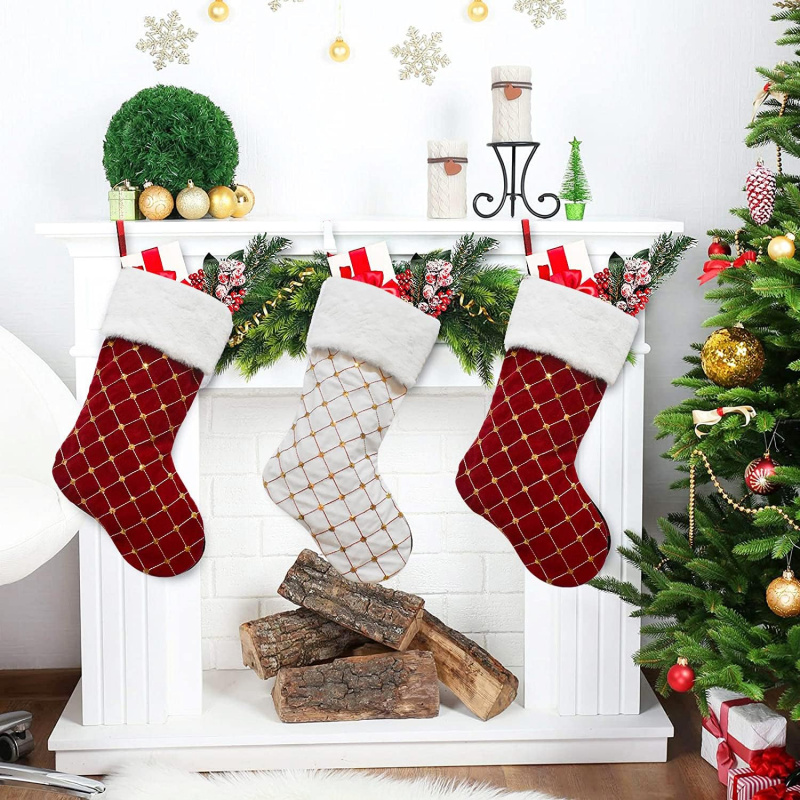 Christmas Stocking Soft Faux F - Christmas Stocking Hanging recension och pris