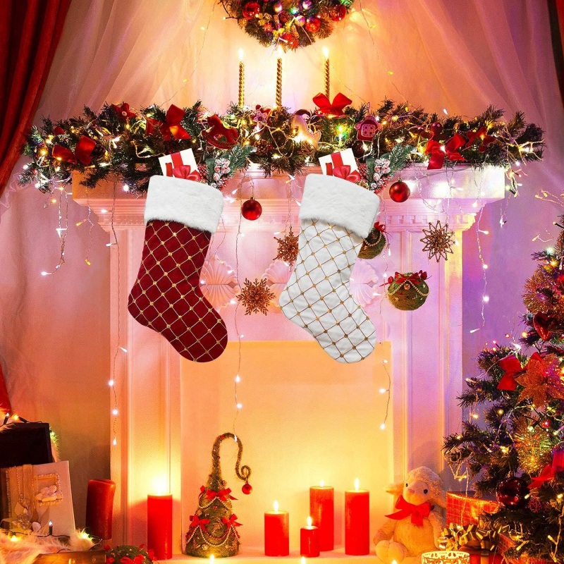 Christmas Stocking Soft Faux F - Christmas Stocking Hanging recension och pris