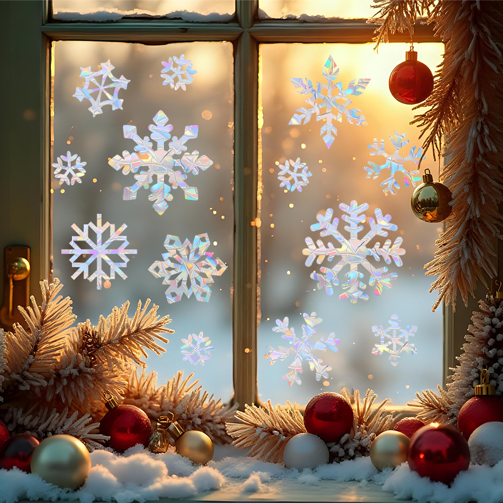 Snowflake Electrostatic Colorf - Snowflake Window Decal recension och pris