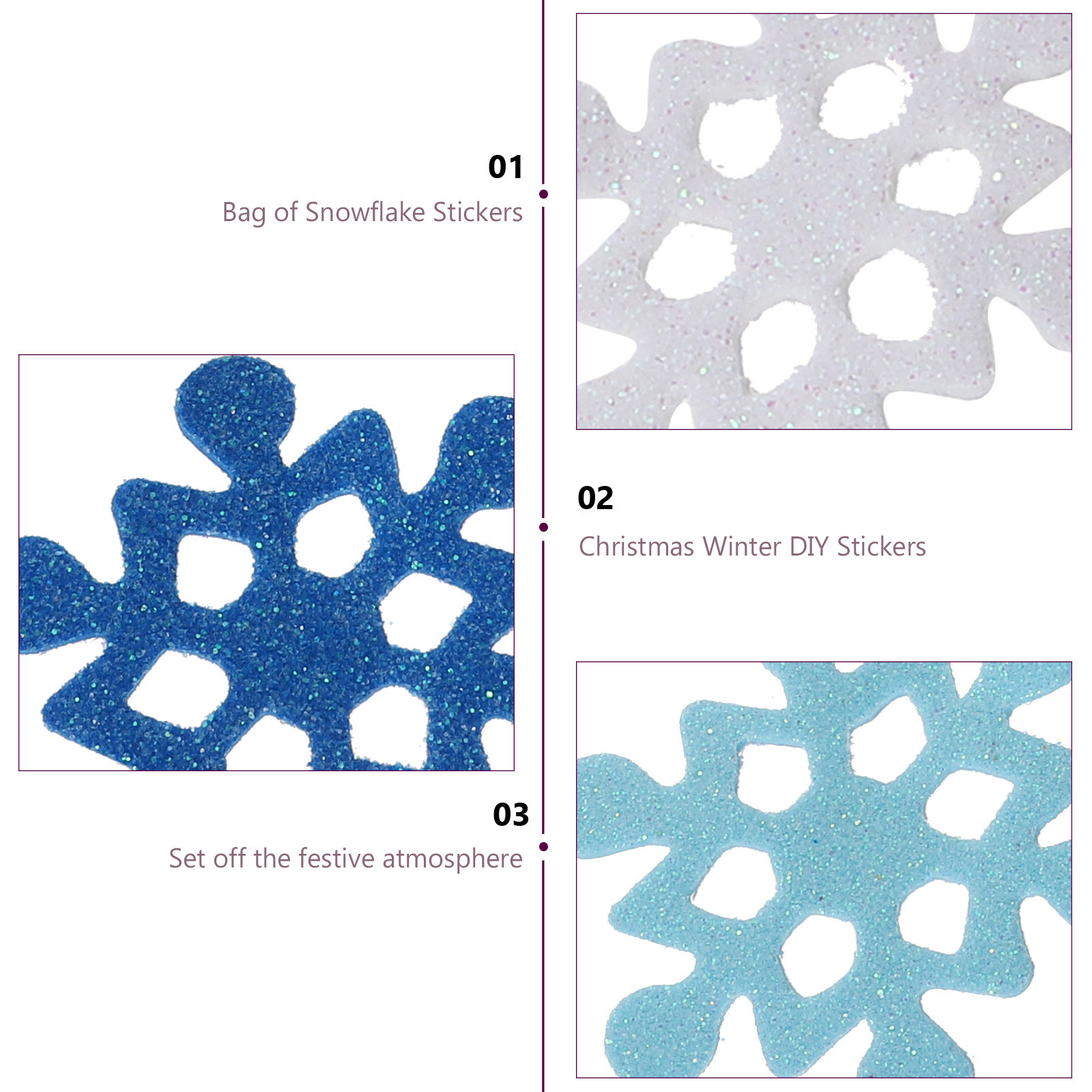 Snowflake Foam Stickers Glitte - Snowflake Window Decal recension och pris