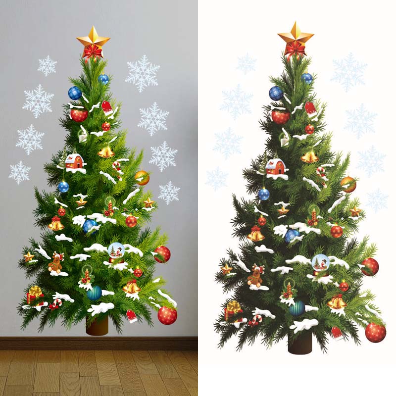 Christmas Tree Wall Stickers G - Snowflake Window Decal recension och pris