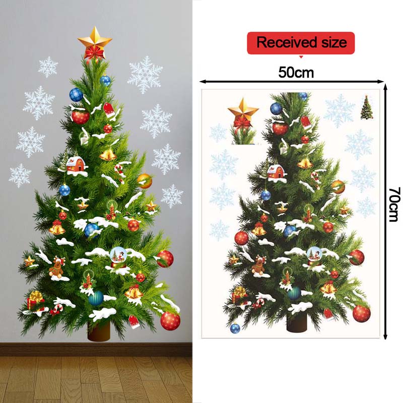Christmas Tree Wall Stickers G - Snowflake Window Decal recension och pris