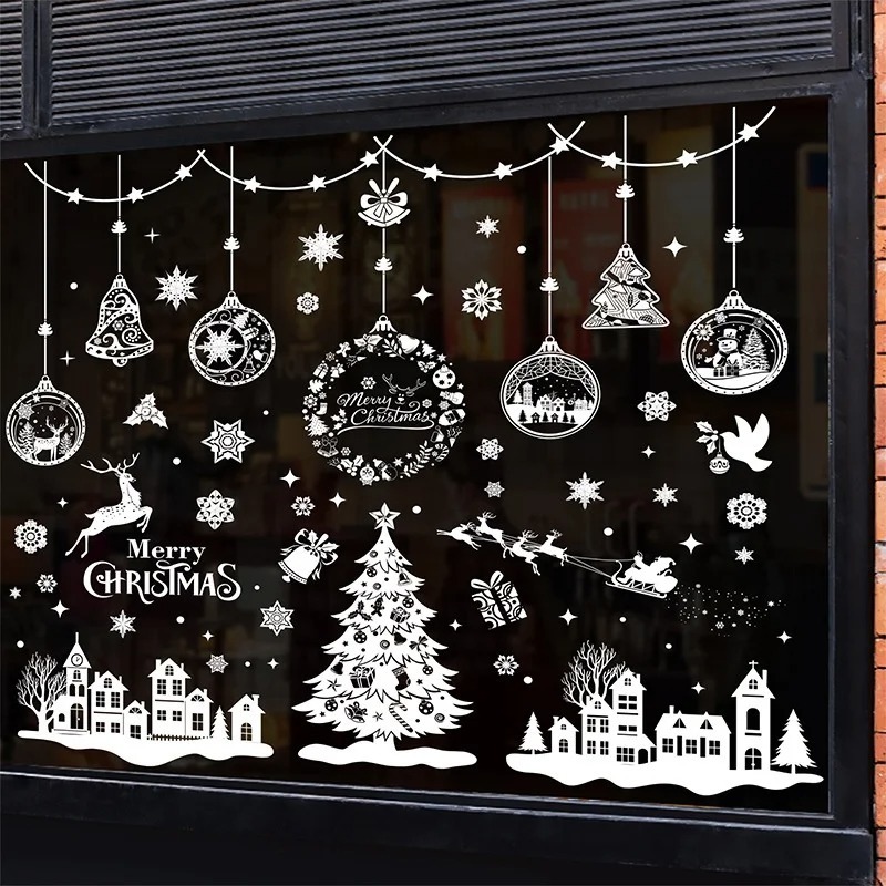 9 Sheets 243pcs Reusable Stati - Snowflake Window Decal recension och pris