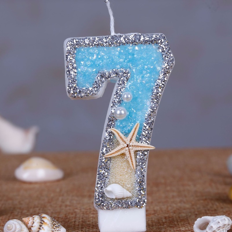 Beach Starfish Number Birthday - Holiday Candle Set recension och pris