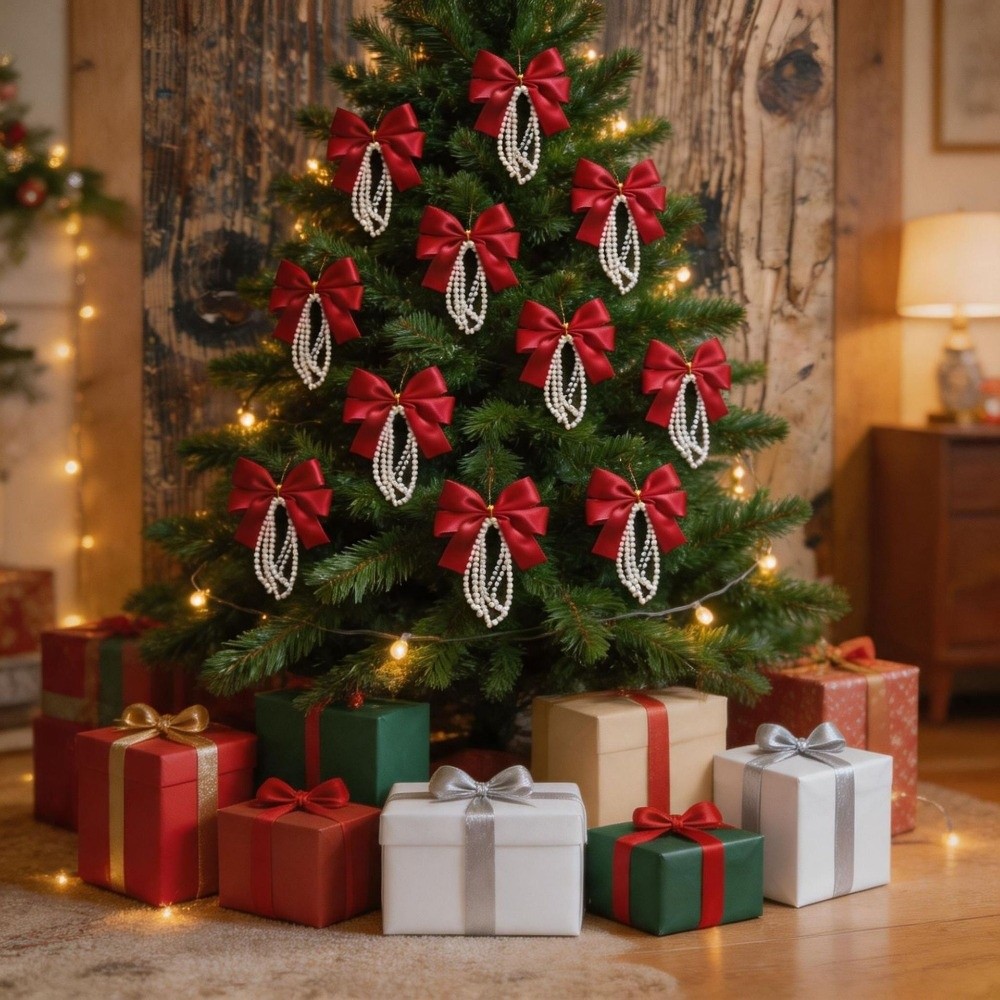 12pcs Set Christmas Tree Bows  - Gift Box Wrap Set recension och pris