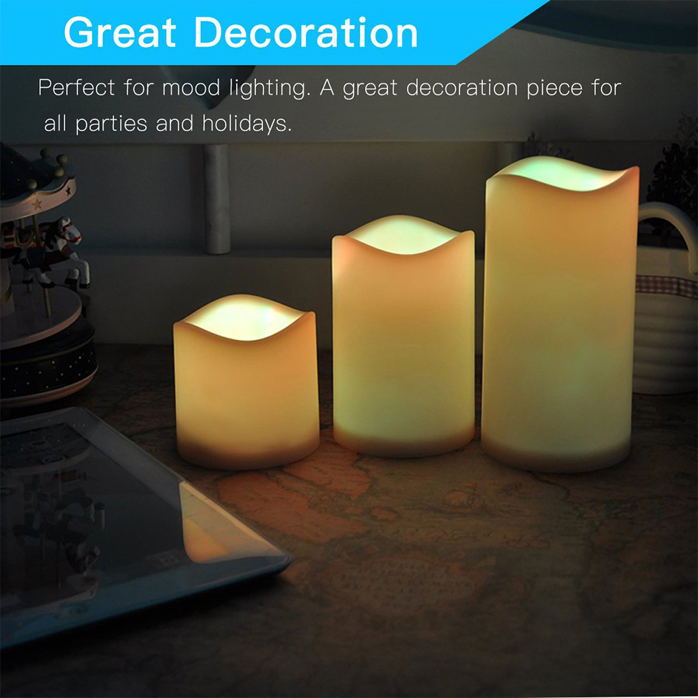 3pcs/ Set LED Flameless Flicke - Holiday Candle Set recension och pris