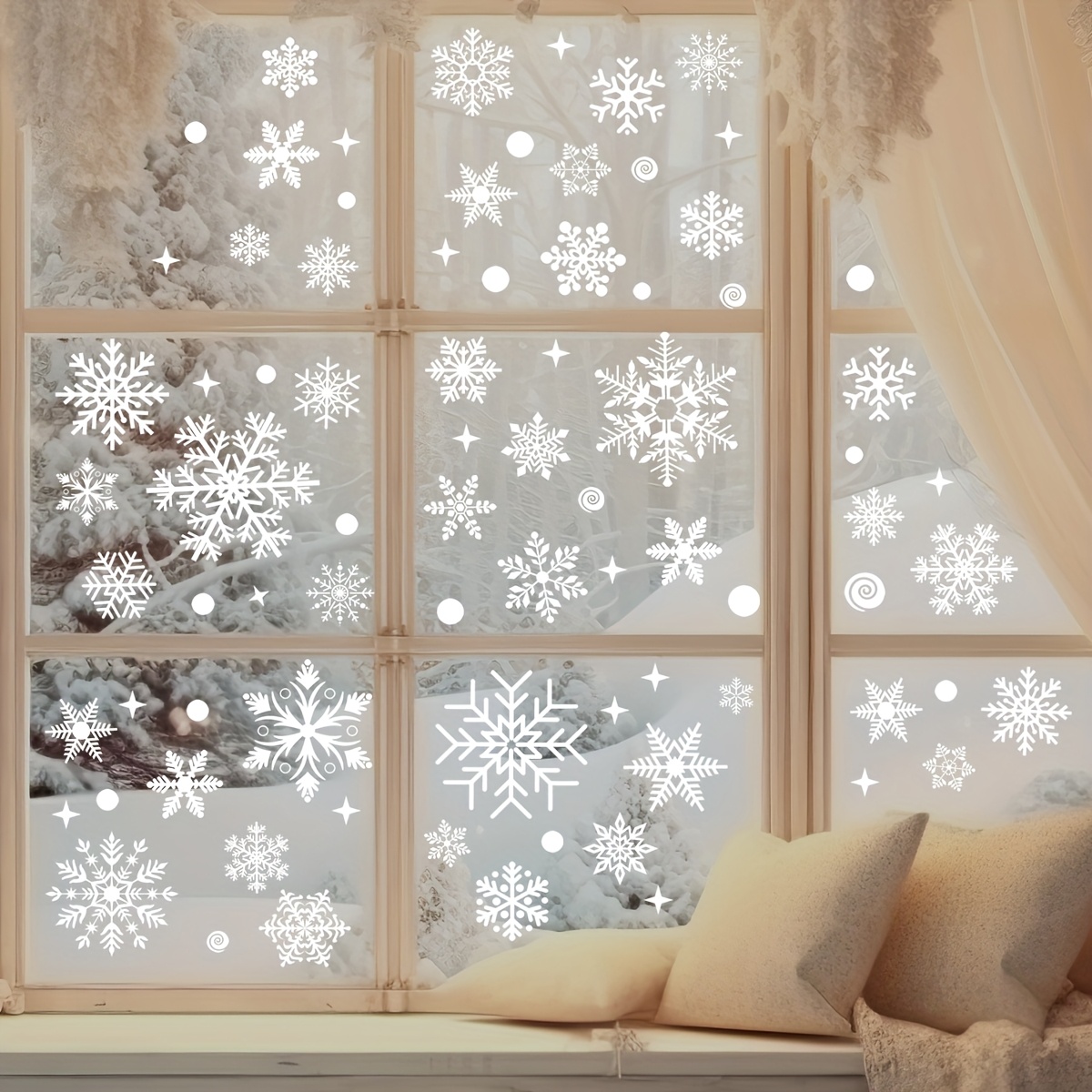 137Pcs Winter Snowflake Static - Snowflake Window Decal recension och pris