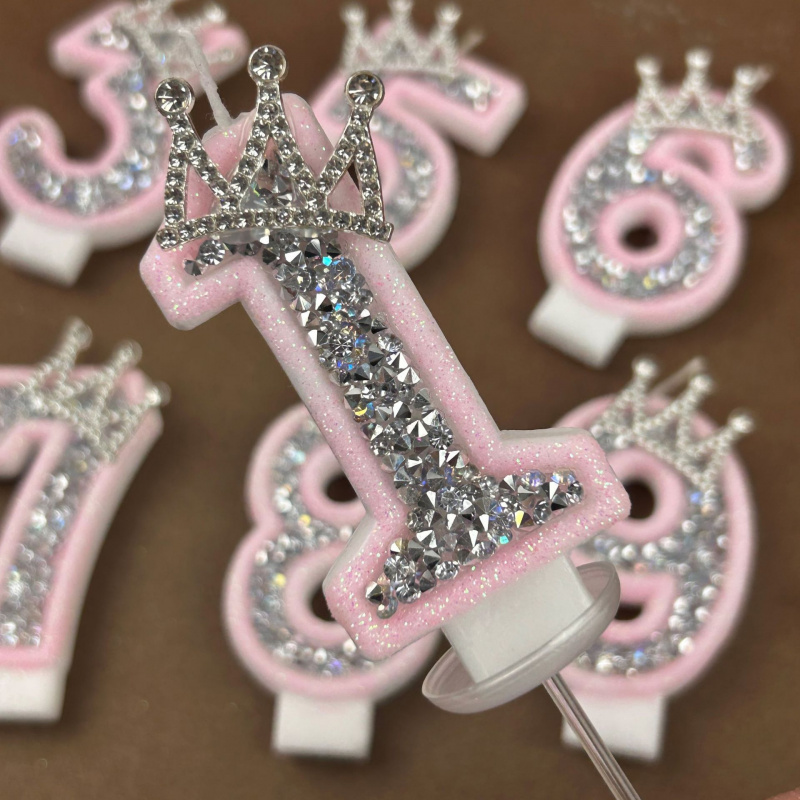 Digital Candles 0-9 Pink Silve - Holiday Candle Set recension och pris