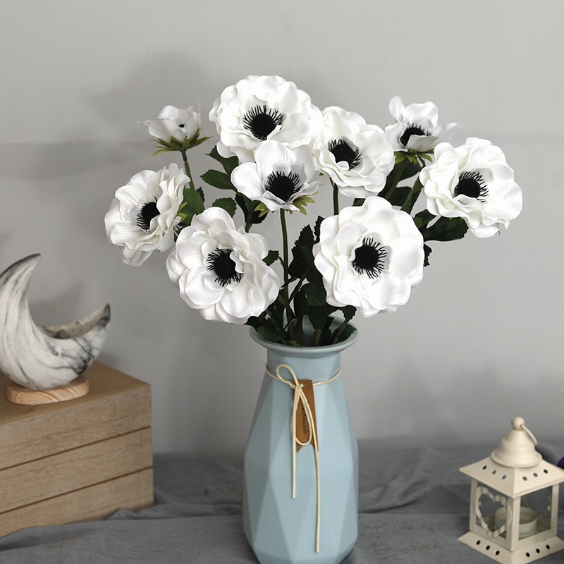New 3 Heads Anemone Fake Flowe - Christmas Wreath Fake recension och pris
