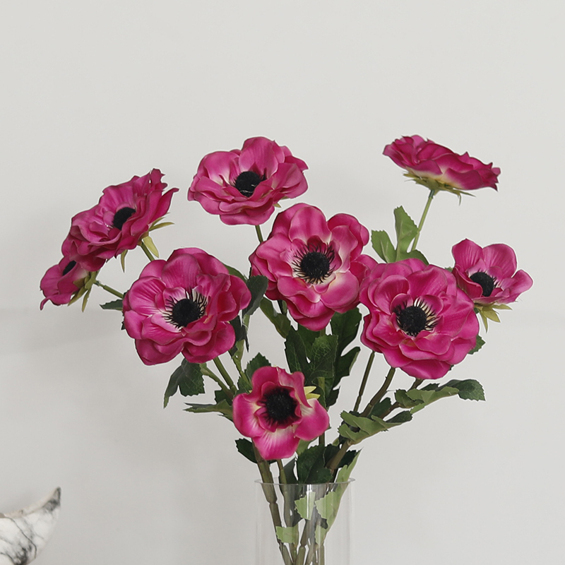 New 3 Heads Anemone Fake Flowe - Christmas Wreath Fake recension och pris