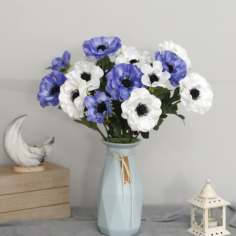 New 3 Heads Anemone Fake Flowe - Christmas Wreath Fake recension och pris