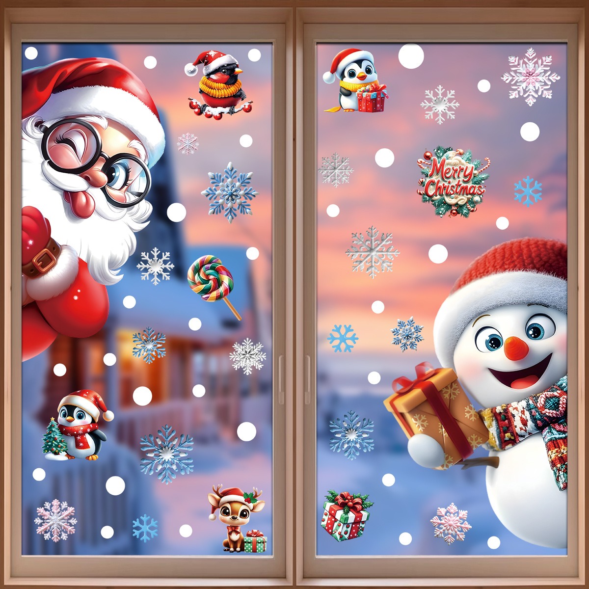 Christmas Window Stickers Ging - Snowflake Window Decal recension och pris
