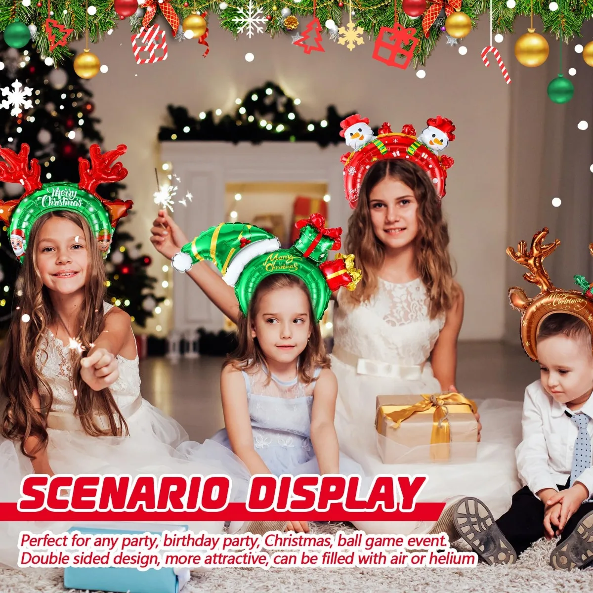 Christmas Inflatable Headbands - Reindeer Antlers Headband recension och pris