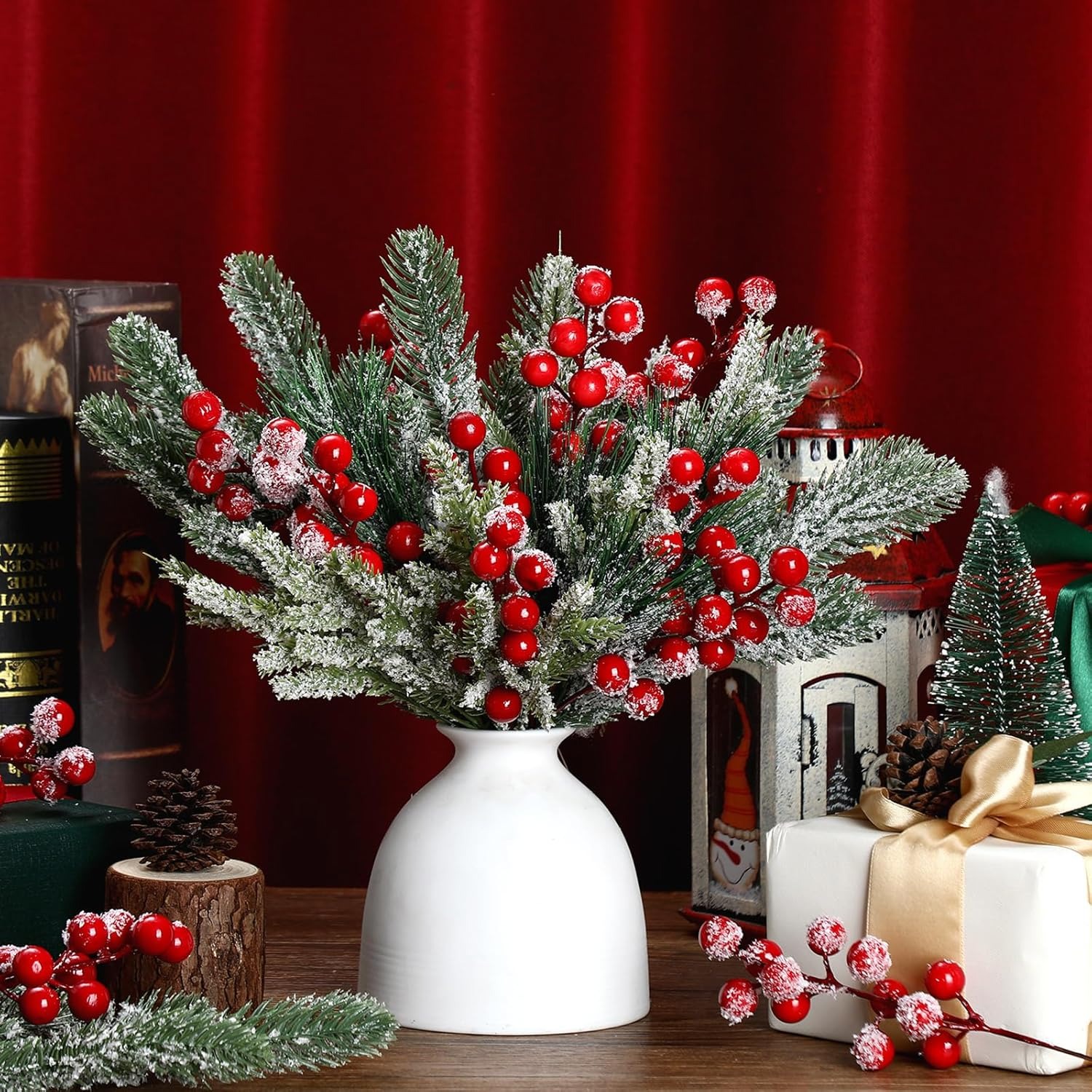 Artificial Snow White Pine Bra - Christmas Wreath Fake recension och pris