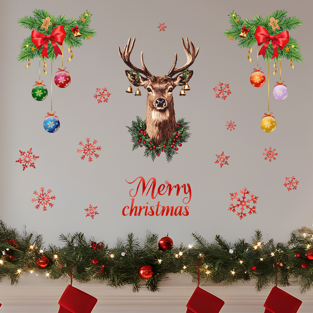 Christmas Snowflake Deer Head  - Snowflake Window Decal recension och pris