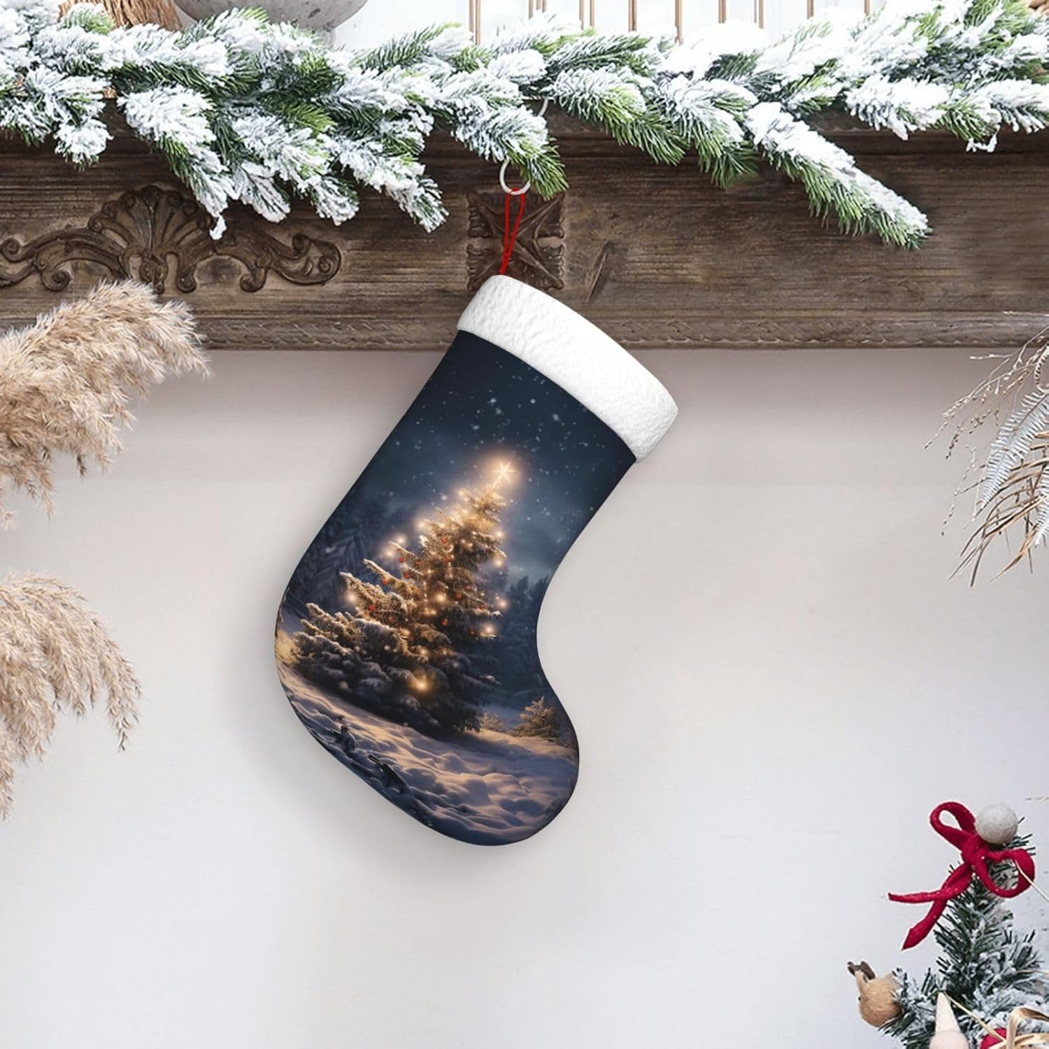 Christmas Tree Snow gift Stock - Christmas Stocking Hanging recension och pris