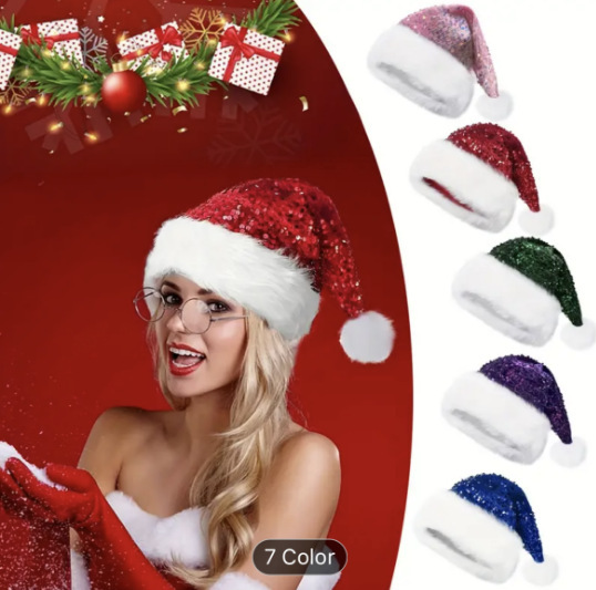 Sequin Christmas Hat Plush Sol - Santa Hat Plush recension och pris