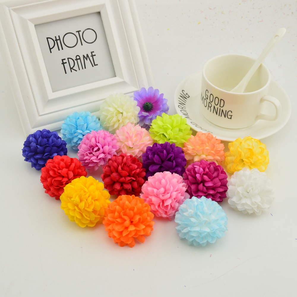 200PCS 5CM Silk Chrysanthemum  - Christmas Wreath Fake recension och pris