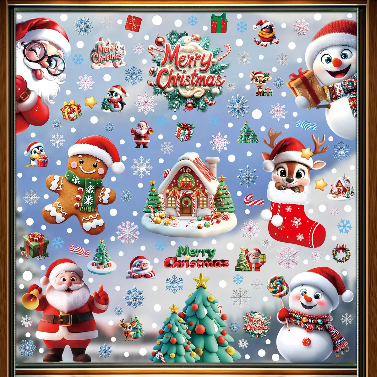 2025 Christmas Static Window C - Snowflake Window Decal recension och pris