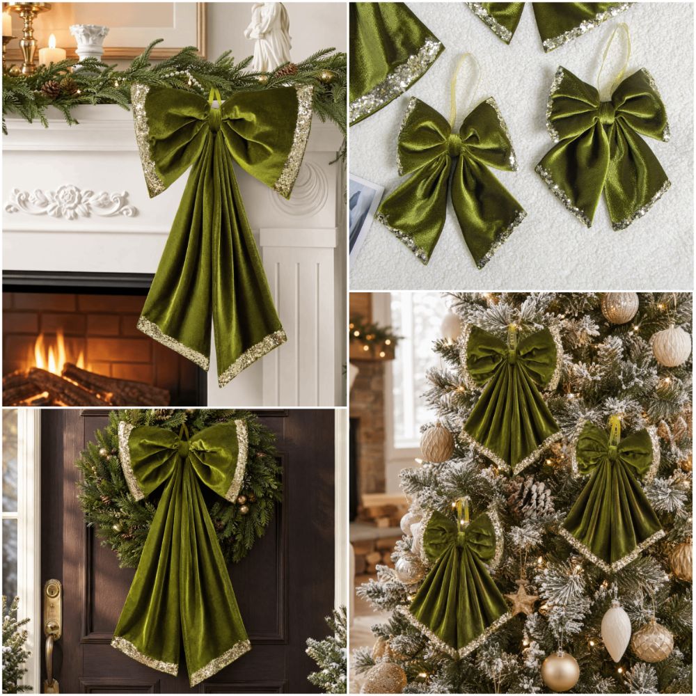Green Christmas Bowknot Hangin - Ribbon Bow Gift recension och pris