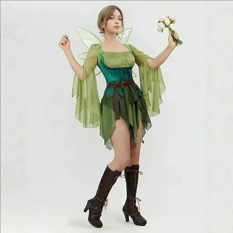 Women's Elf Medieval Green Fai - Elf Costume Christmas recension och pris
